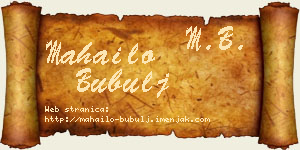 Mahailo Bubulj vizit kartica